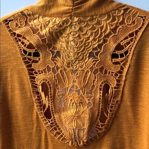 Gold Cardigan w/ Cutout Back